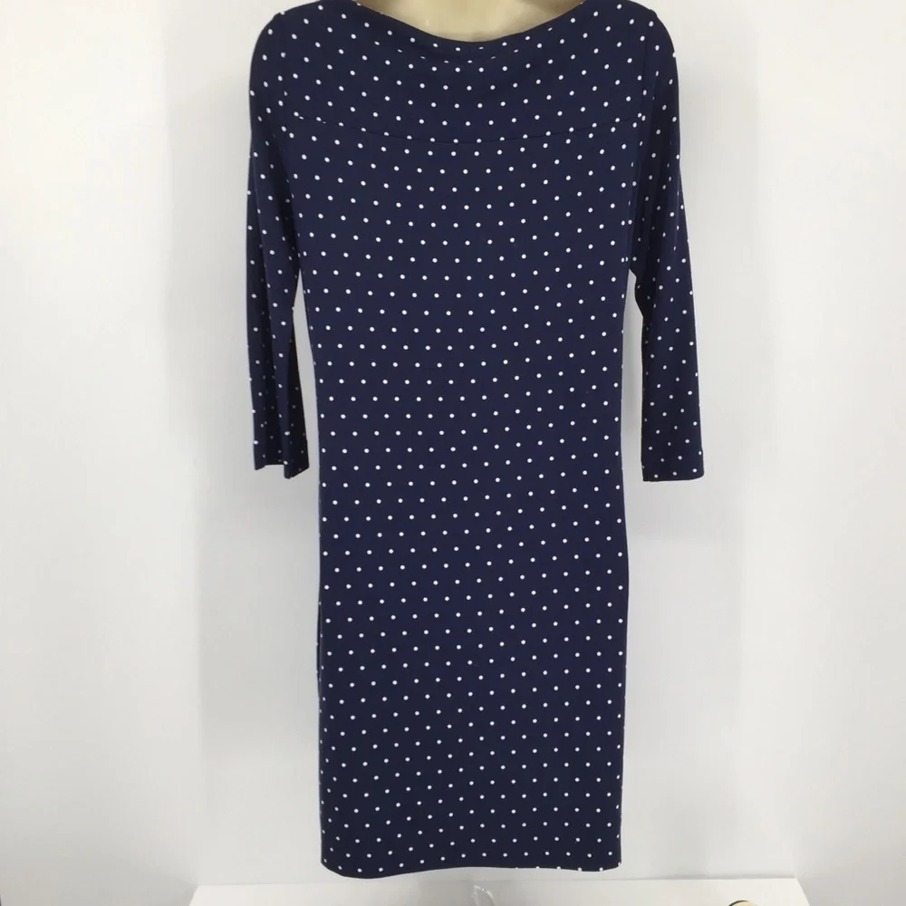 DVF Diane von Furstenberg Ruri Polka dot retro navy shift dress new X-Small 2 4